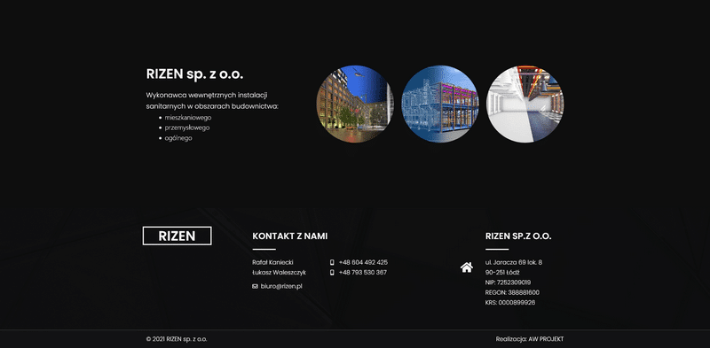 wykonanie strony rizen