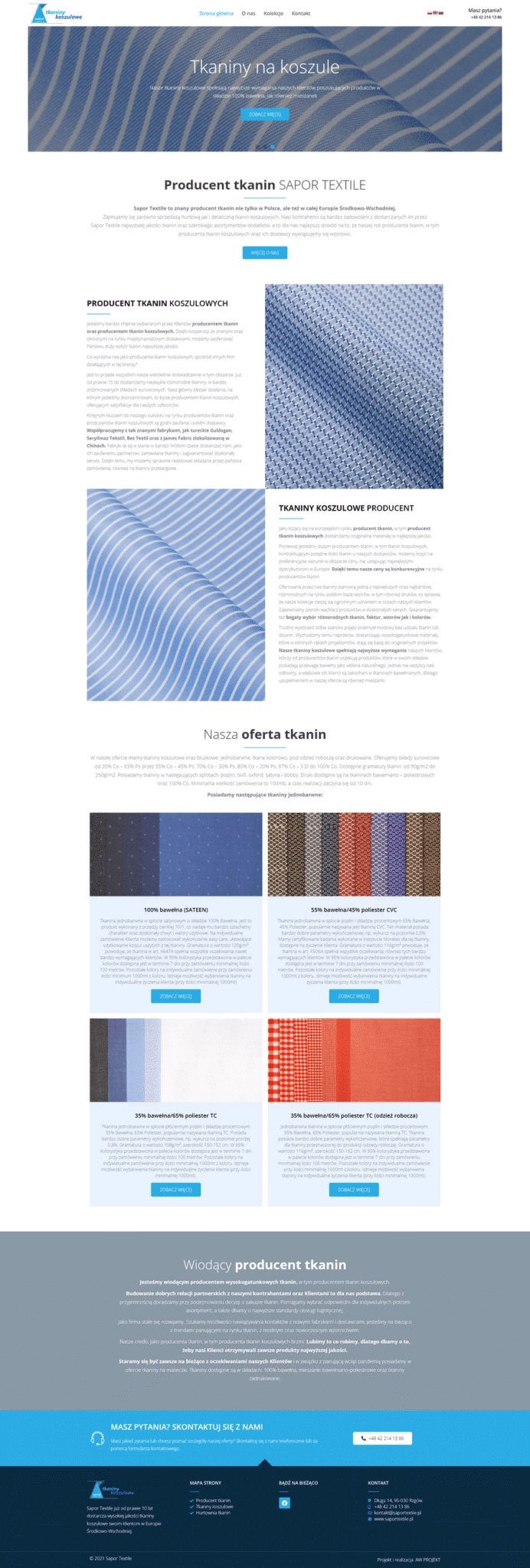 wykonanie strony saportextile