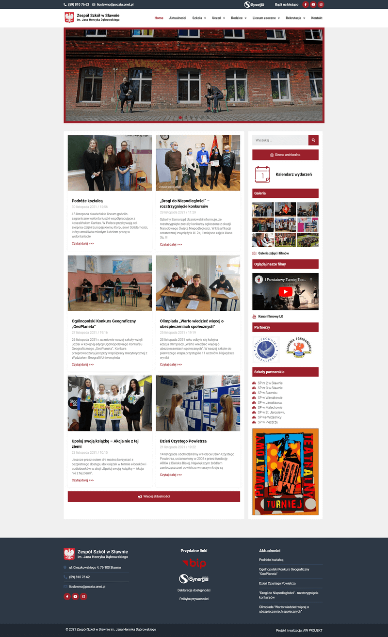 wykonanie strony www liceum