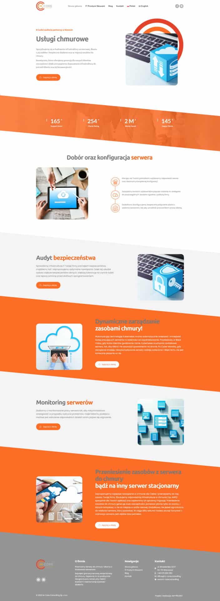 wykonanie strony mcore