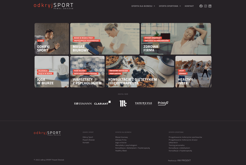 realizacja strony odkryj sport2