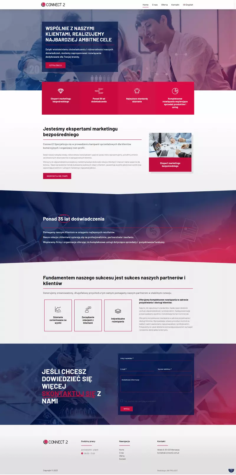 Wykonanie strony internetowej dla firmy CONNECT2 z Warszawy