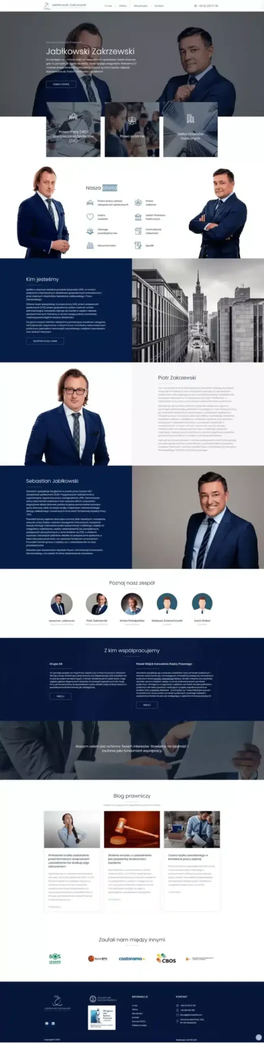 Wykonanie strony JZ Kancelaria w Warszawie