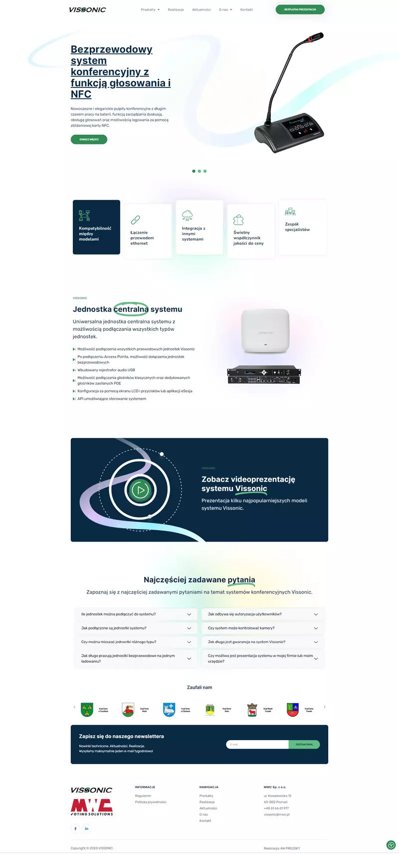 Wykonanie strony dla firmy międzynarodowej VISSONIC