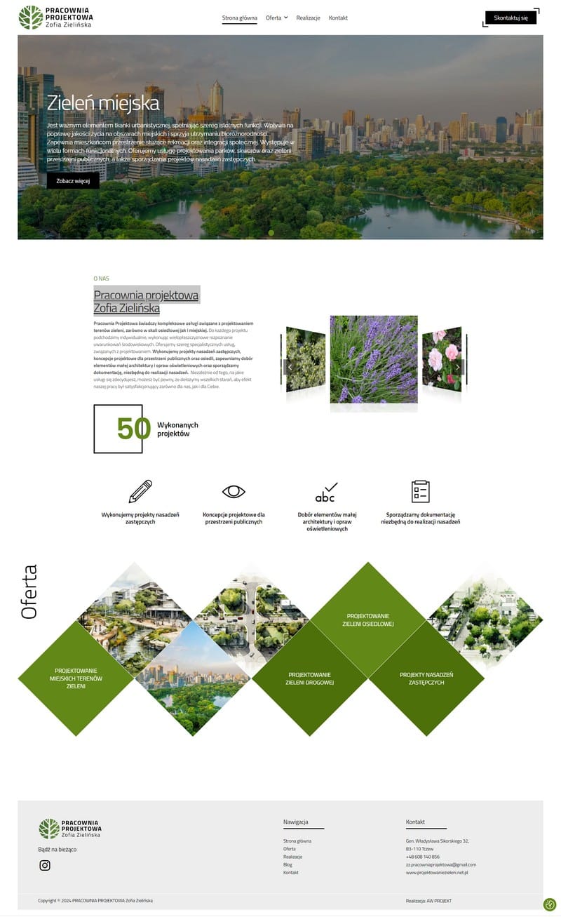 Wykonanie strony internetowej dla Pracownia projektowa Zofia Zielińska