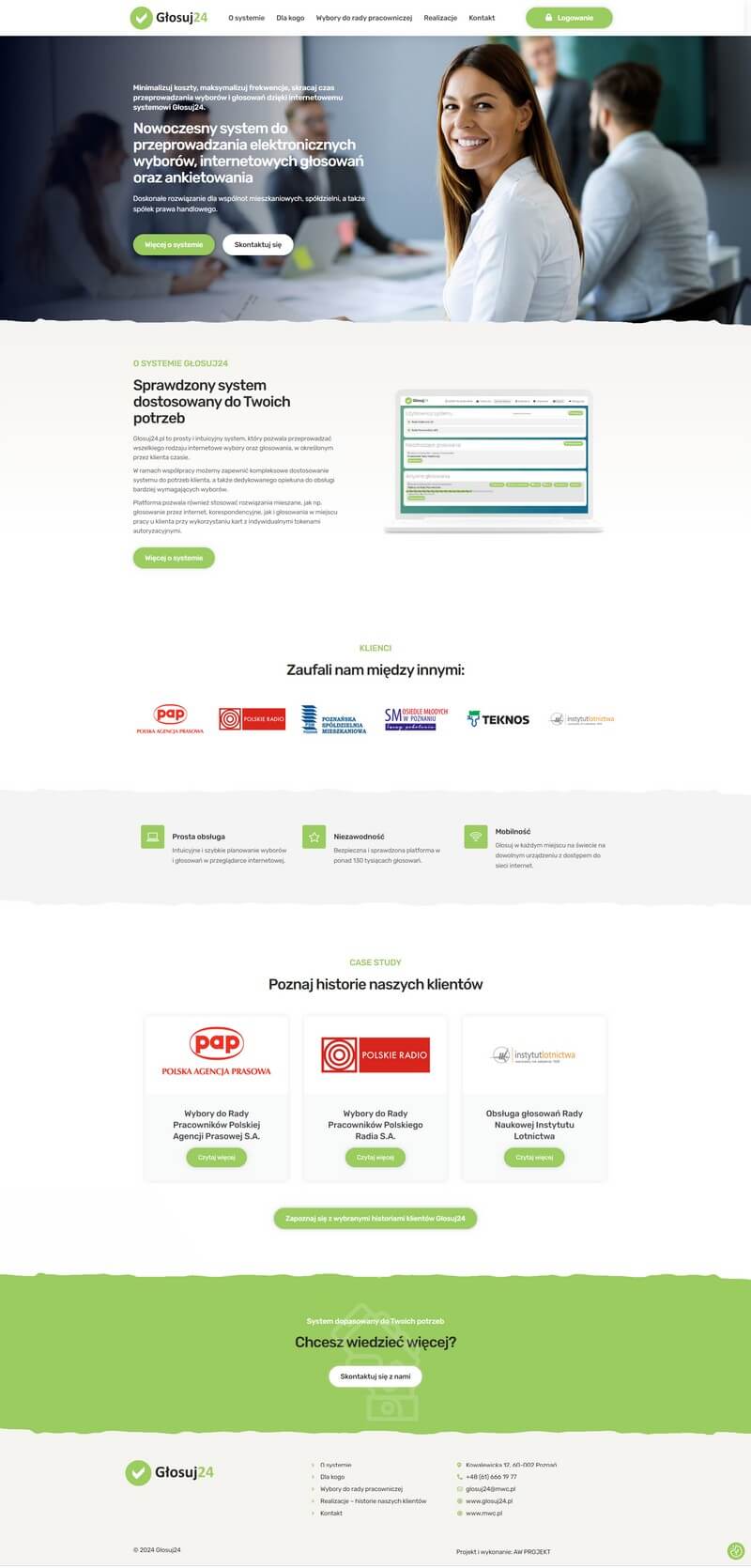 wykonanie strony internetowej Głosuj24