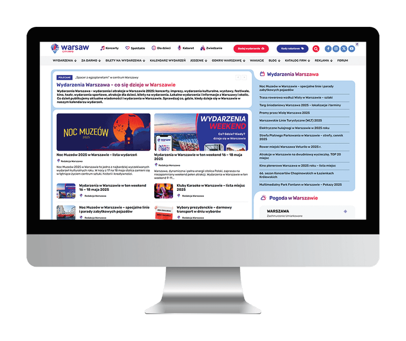wykonanie strony warsawcity.info