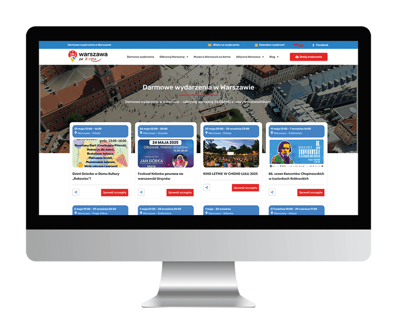 wykonanie strony warszawazadarmo.pl